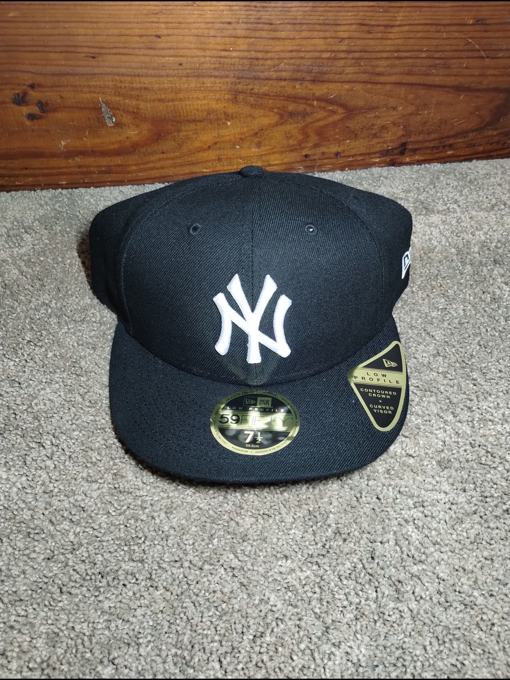 New York Yankees New Era 59FIFTY Fitted Hat - Black/White Sz 7 1/2